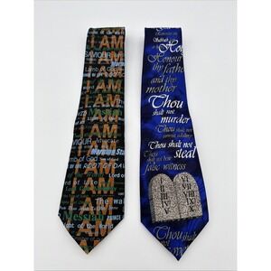 Lot of 2 Steven Harris‎ Men's Ties - Jesus Christ Christian Messiah Hand Made